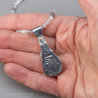 Shimmering Blue Flash Moonstone Handcrafted Pendant on Gemstone Beaded Strand