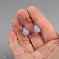 Natural Blue Chalcedony Dainty Teardrop Earrings