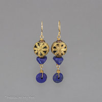 Lapis Lazuli Earrings with African Brass Beads