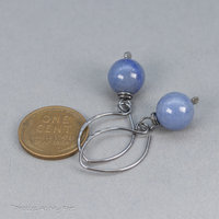 Blue Natural Stone Earrings, Simple Drop Earrings