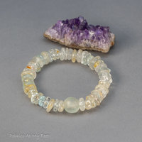 Natural Topaz Bracelet, Beaded Stretch Bracelet for Woman