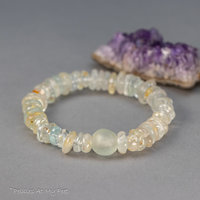 Natural Topaz Bracelet, Beaded Stretch Bracelet for Woman