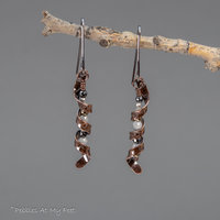 Coiled Copper Earrings with Labradorite, Pyrite, and Hematite Gemstones