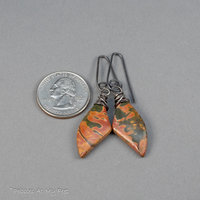 Red Creek Jasper Earrings Oxidized Sterling Silver, Gray and Red Stone Earrings