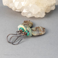 Jasper and Turquoise Earrings in Moody Ocean Colors