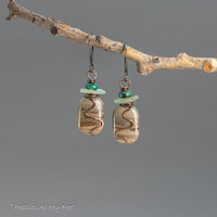 Jasper and Turquoise Earrings in Moody Ocean Colors