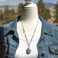 Unique Fossil Coral Stone Pendant Necklace Handcrafted in Sterling Silver