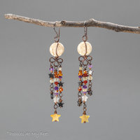 Whimsical Harvest Moon Chandelier Earrings
