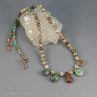 Green and Brown Stone Beaded Necklace