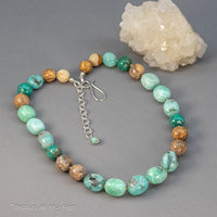 Hand Knotted Amazonite Natural Stone Short Necklace
