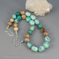 Hand Knotted Amazonite Natural Stone Short Necklace