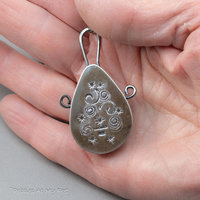 Unique Fossil Coral Stone Pendant Necklace Handcrafted in Sterling Silver