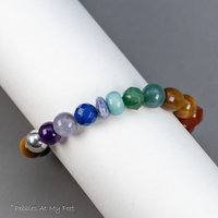 Semiprecious Gemstone Rainbow Stretch Bracelet