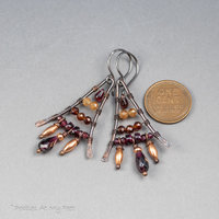 Red and Orange Garnet Boho Fan Earrings