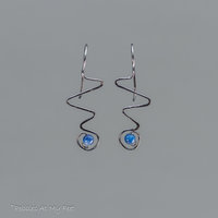 Sterling Silver Wire Zig-Zag Threader Earrings with Kyanite Stones
