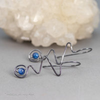 Sterling Silver Wire Zig-Zag Threader Earrings with Kyanite Stones