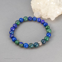 Lapis, Azurite Malachite, and Verdite Stretch Bracelet