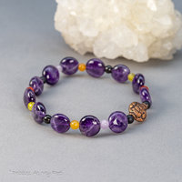 Amethyst Stretch Bracelet with Colorful Natural Stone Accents