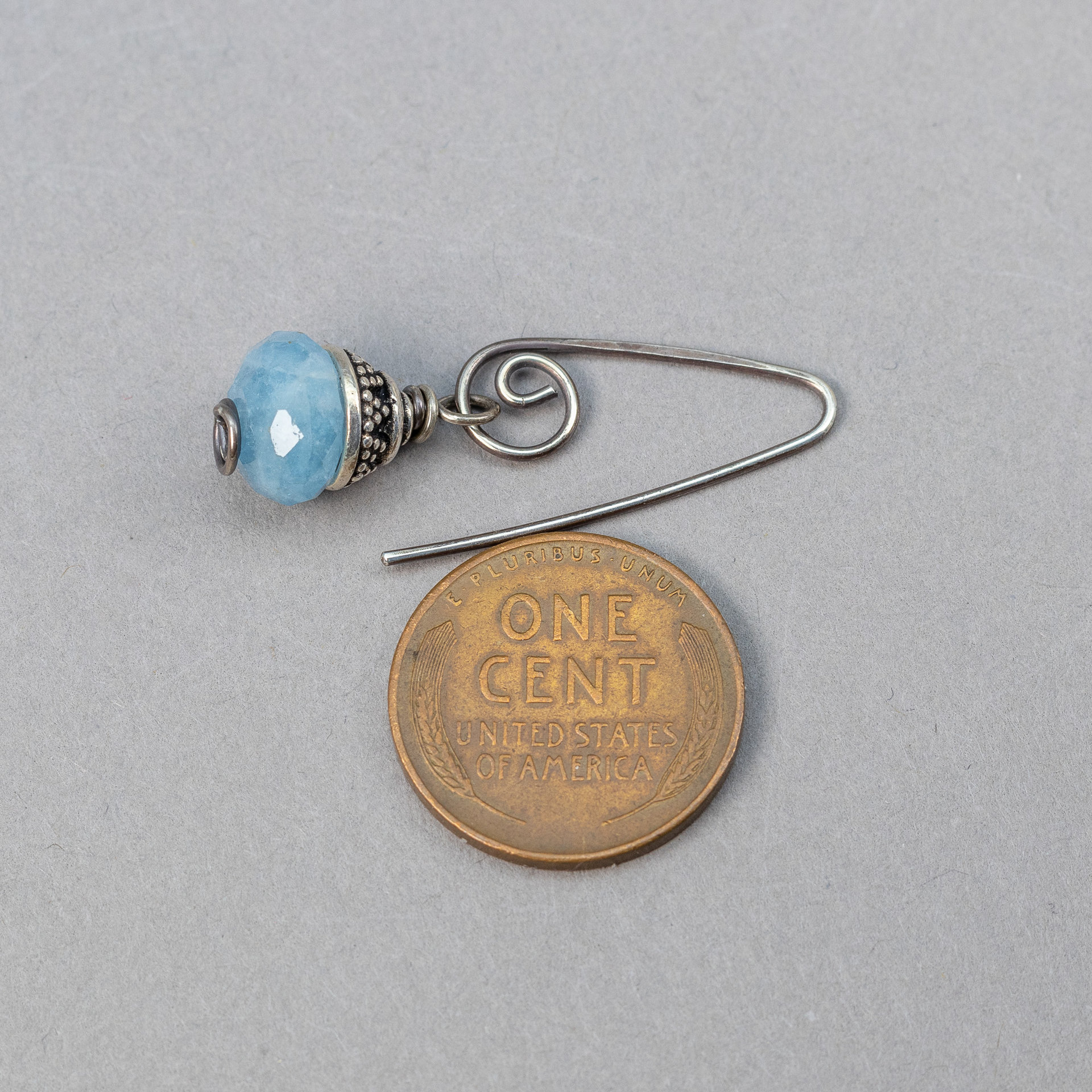 Aquamarine Earrings, Simple Drop Earrings with Blue Gemstones