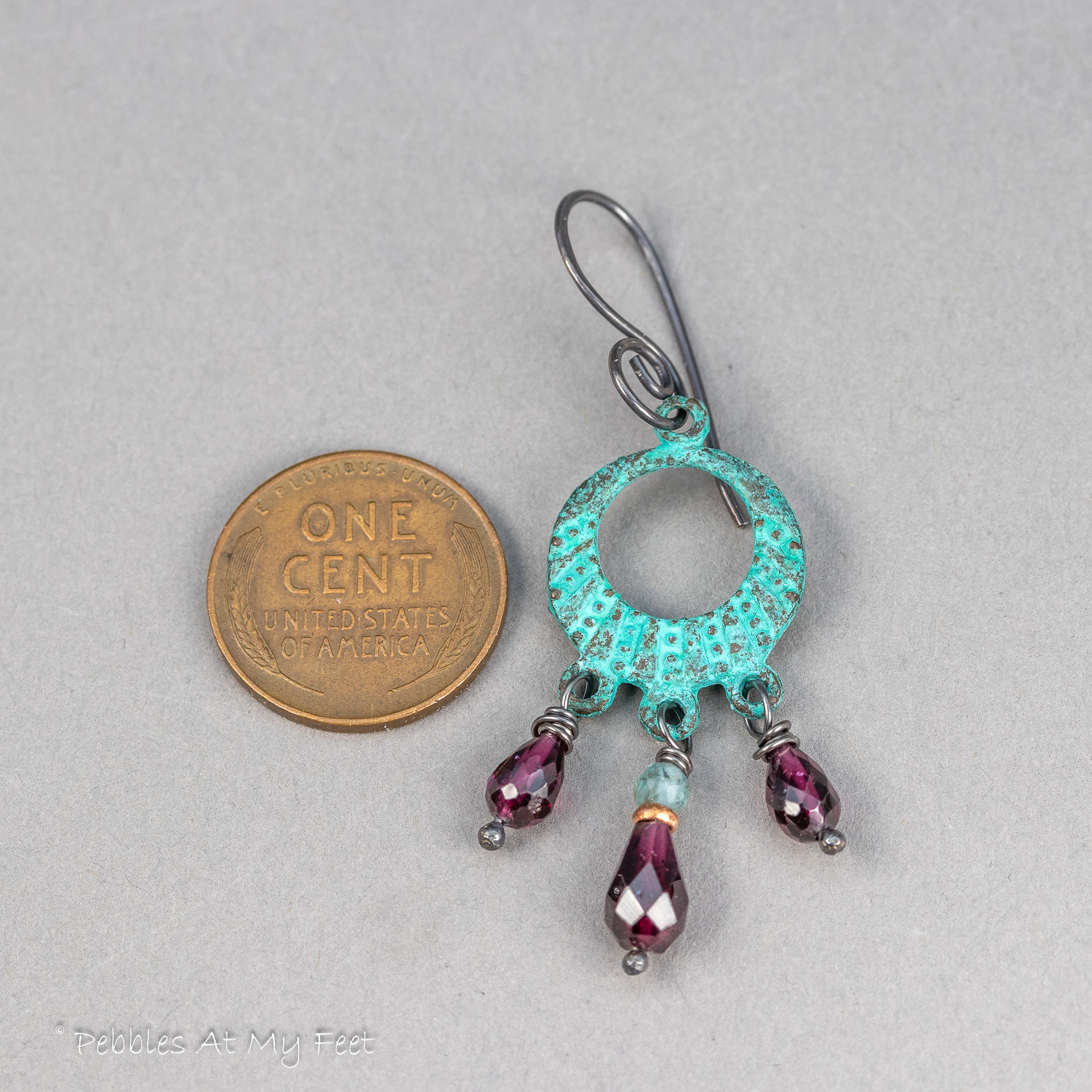 Natural Red Garnet Gemstone Chandelier Earrings