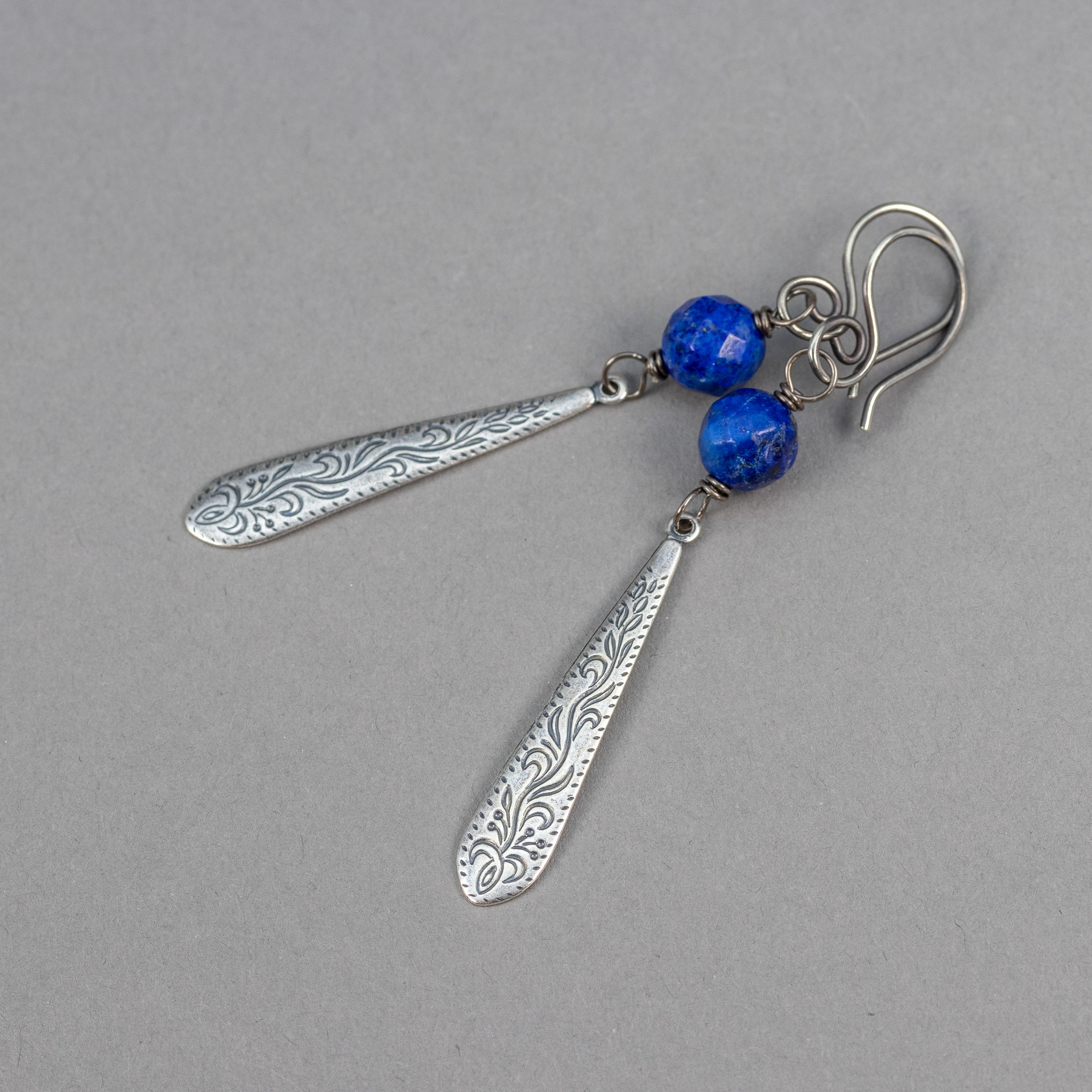 Vintage Aesthetic Blue Stone Earrings