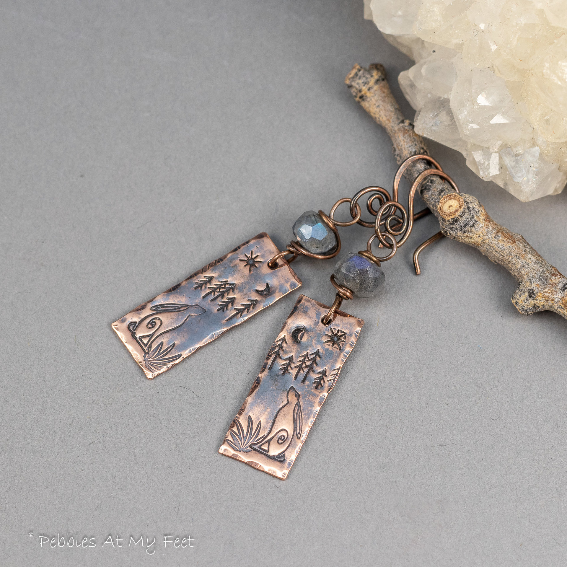 Evening Nature Scene Labradorite Dangle Earrings