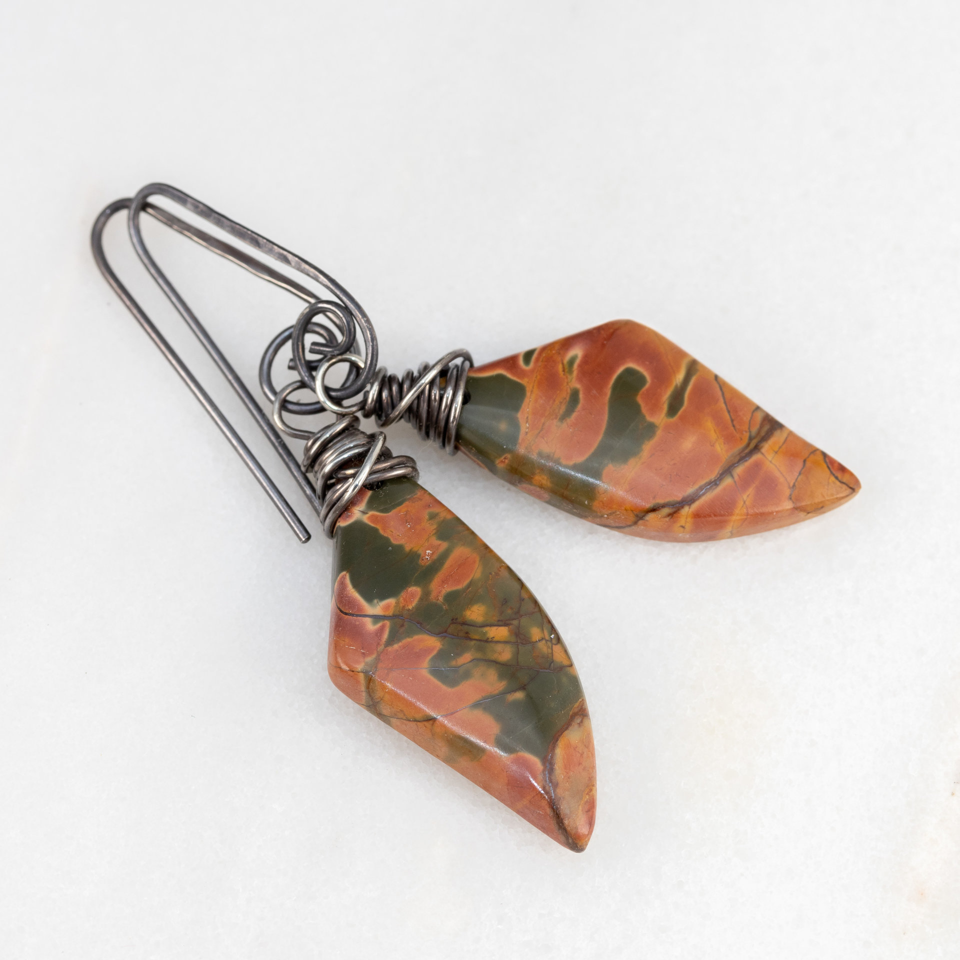 Natural Stone Earrings in Sterling Silver