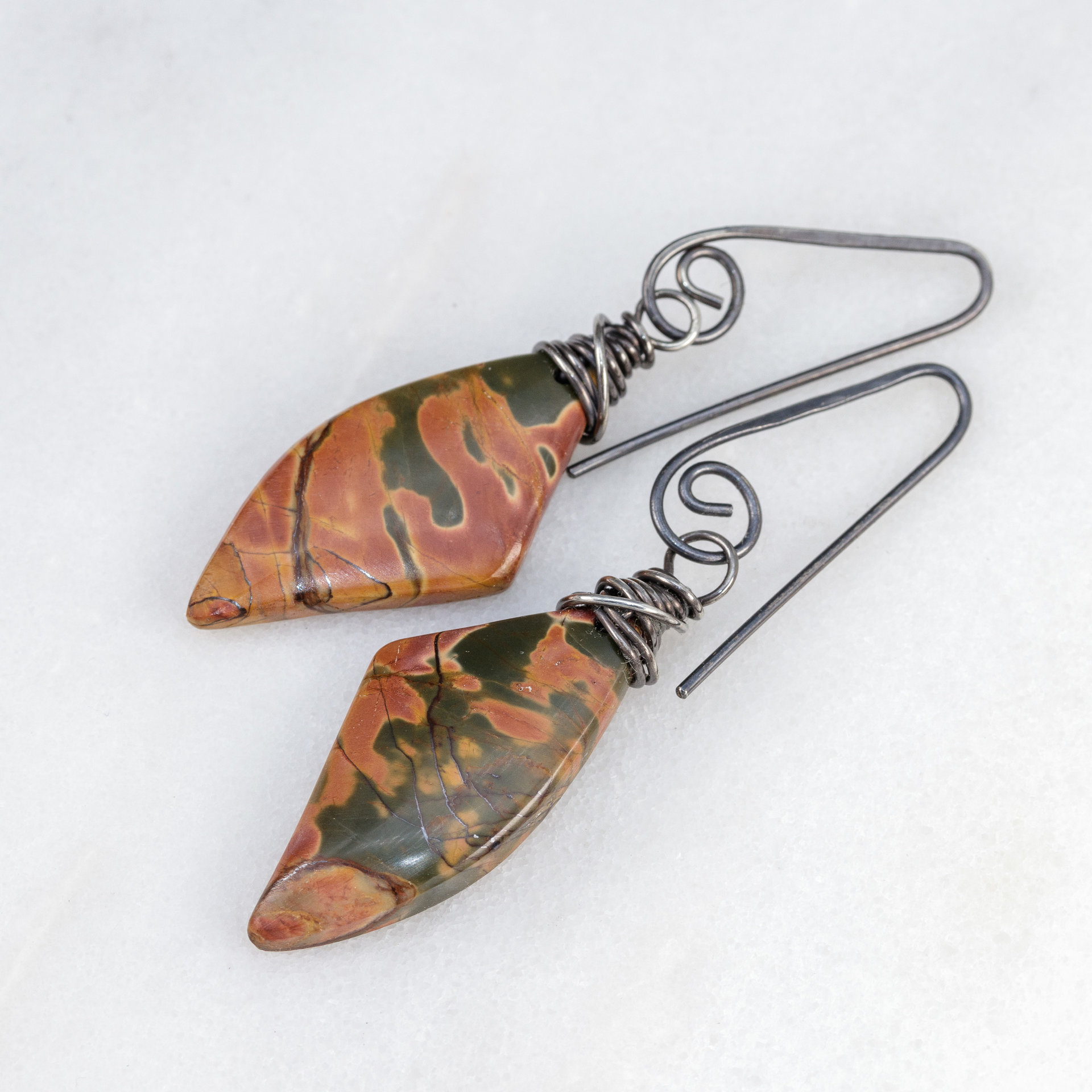 Sterling Silver Cherry Creek Jasper Earrings