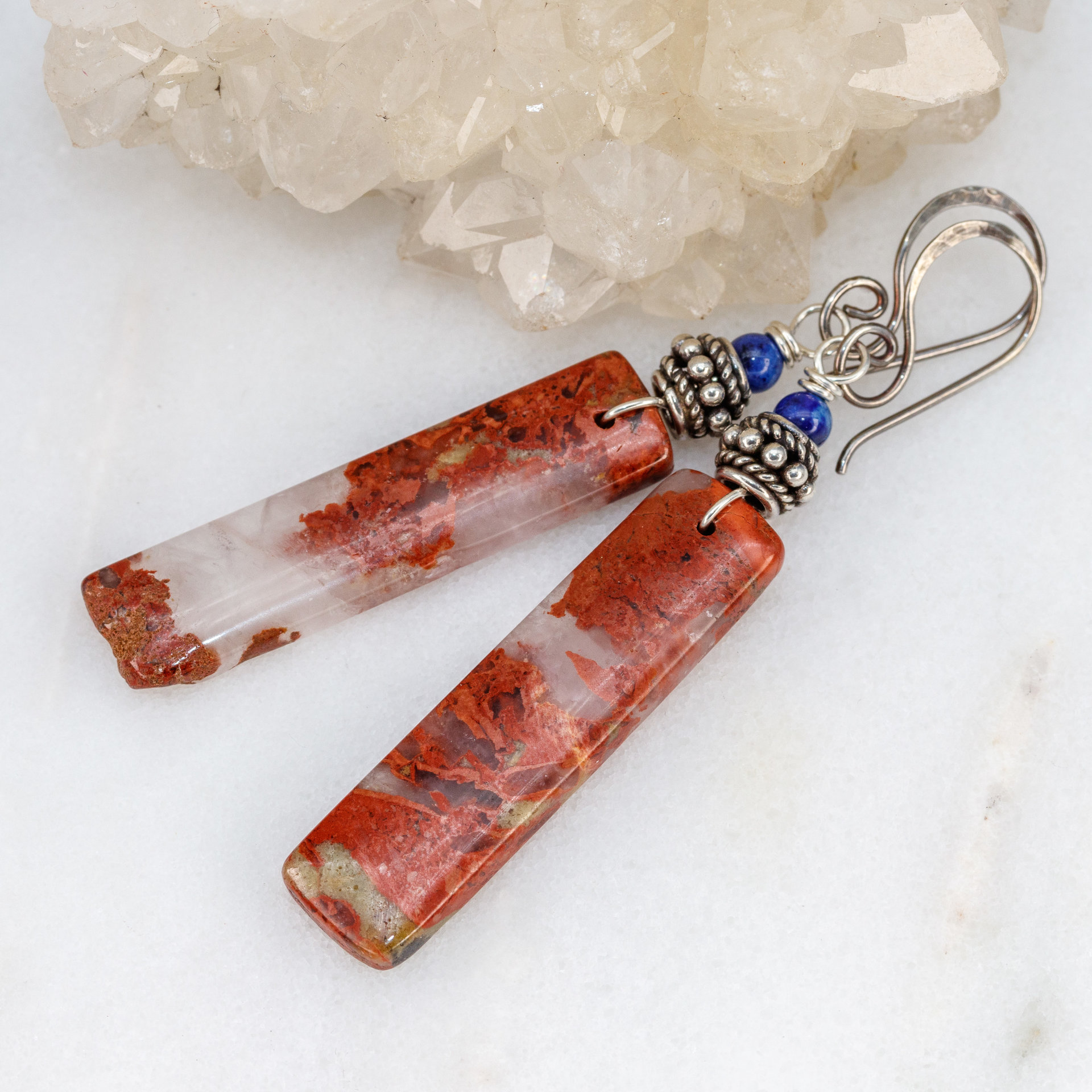 Rustic and Elegant Red River Jasper Earrings