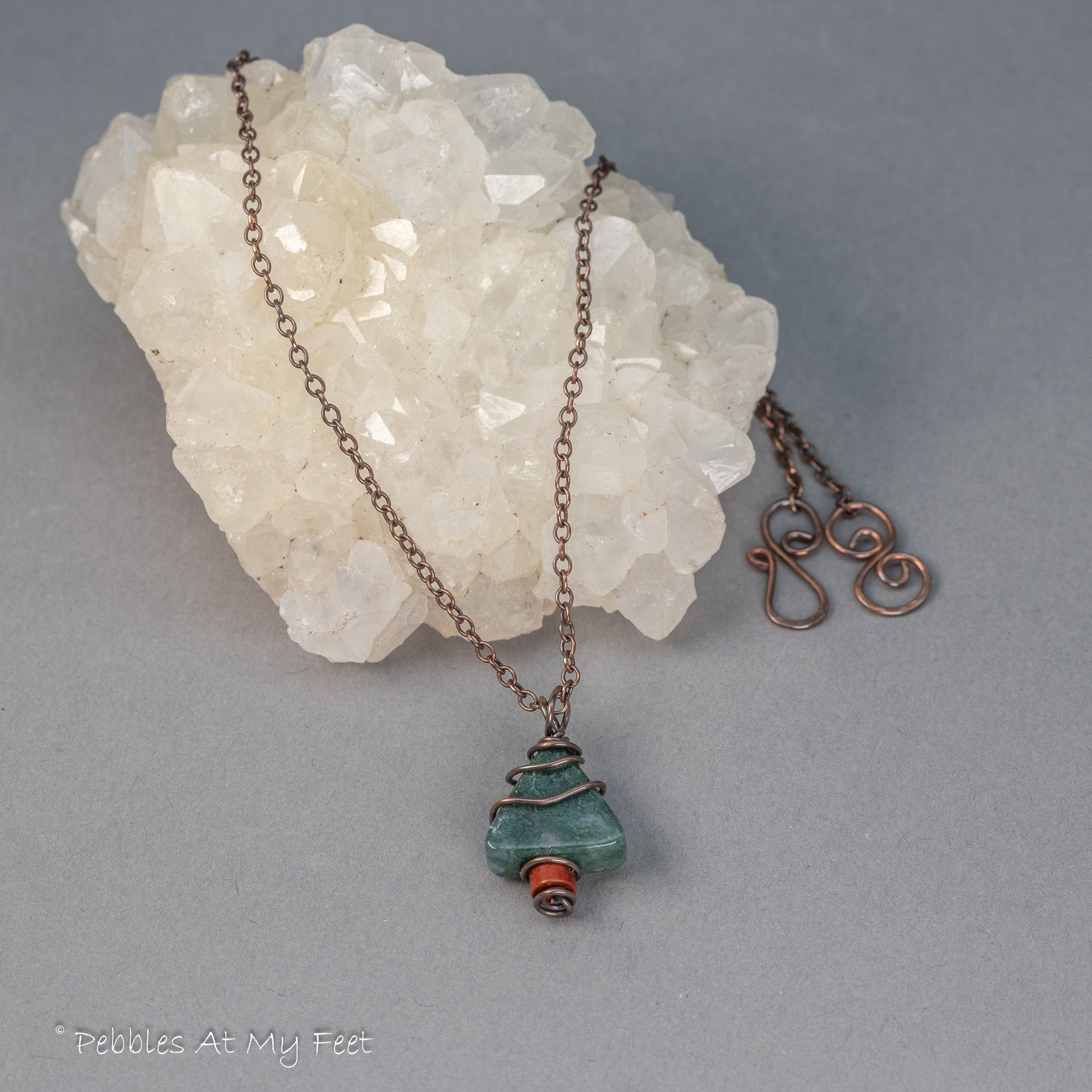 Yule Tree Necklace Handmade in Copper