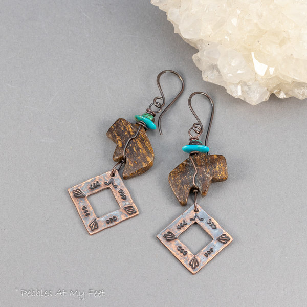 Long Dangle Earrings in a Western Style, Buffalo Earrings