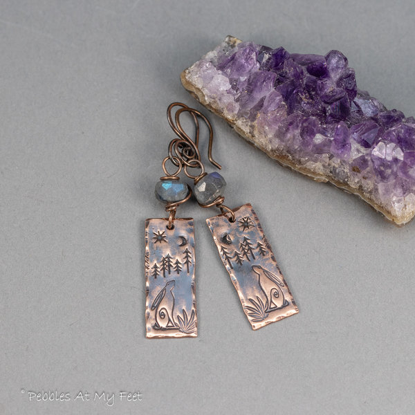 Evening Nature Scene Labradorite Dangle Earrings