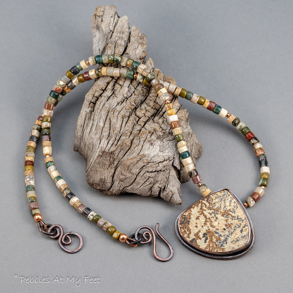 Psilomelane Dendrite Raw Stone Pendant Necklace
