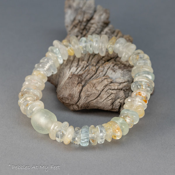 Natural Topaz Bracelet, Beaded Stretch Bracelet for Woman