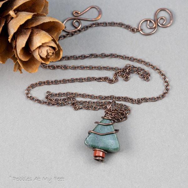 Yule Tree Necklace Handmade in Copper